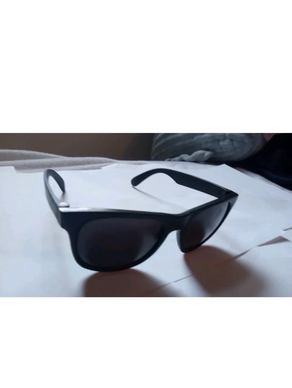 Unmarked Sunglasses Black Plastic Frame Black Tinted Plastic Lenses Classic